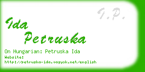 ida petruska business card